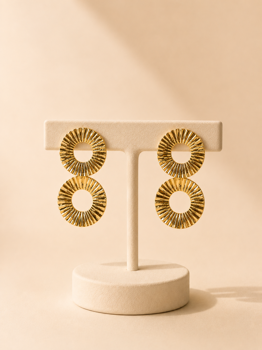 Aretes 2 argollas texturadas