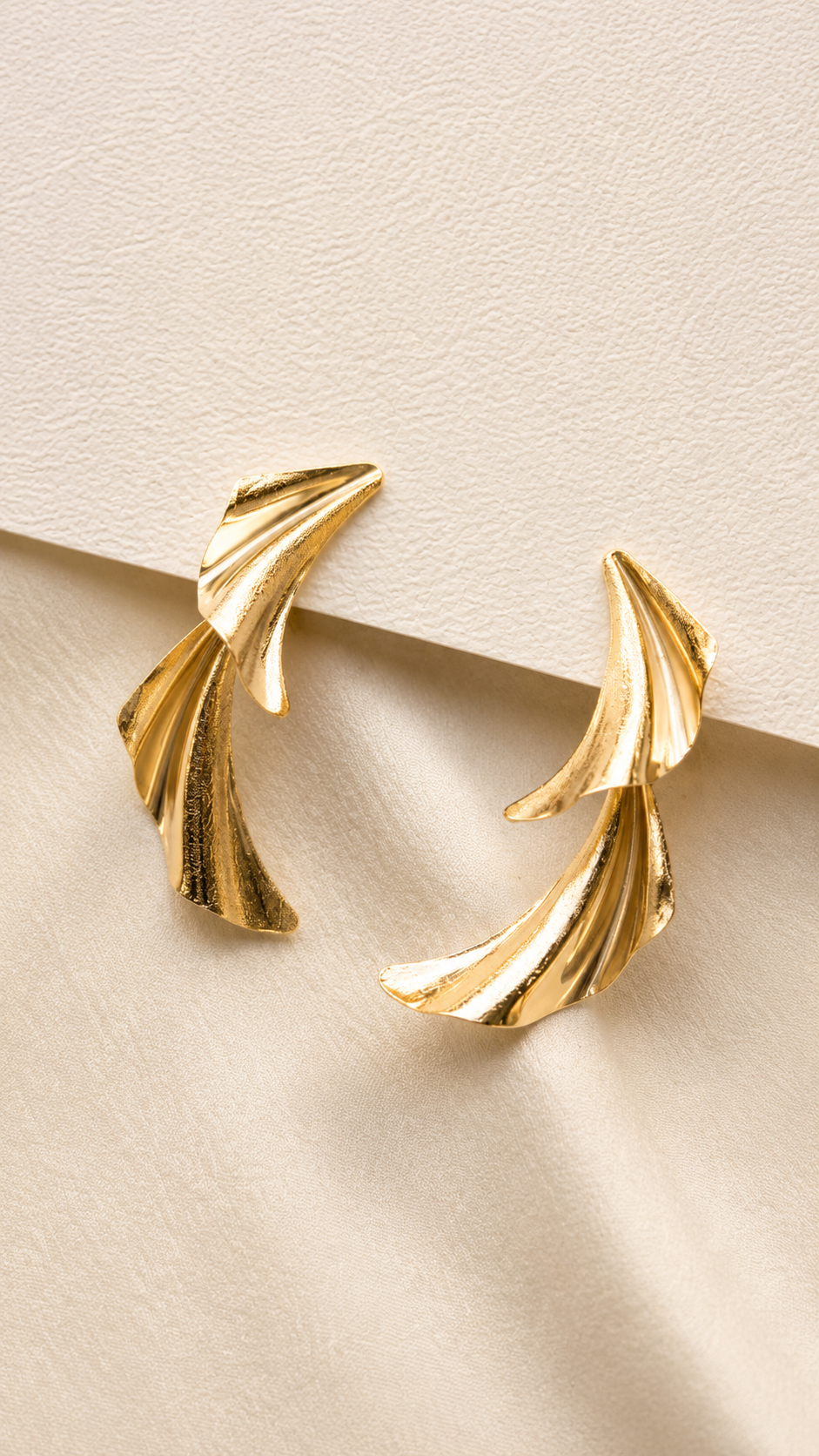 Aretes 2 ondas satinadas