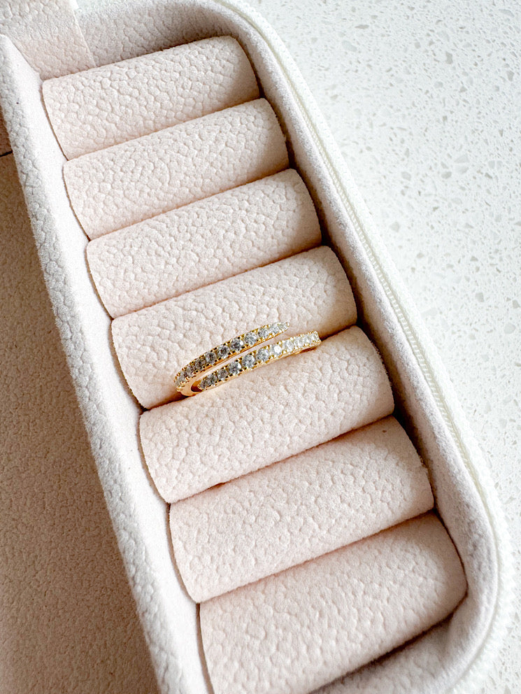 Anillo espiral 1 fila con circones regulable