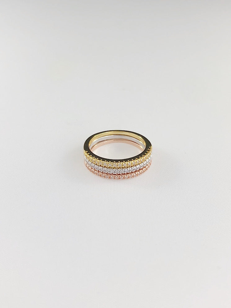Anillo trío rivier con circones