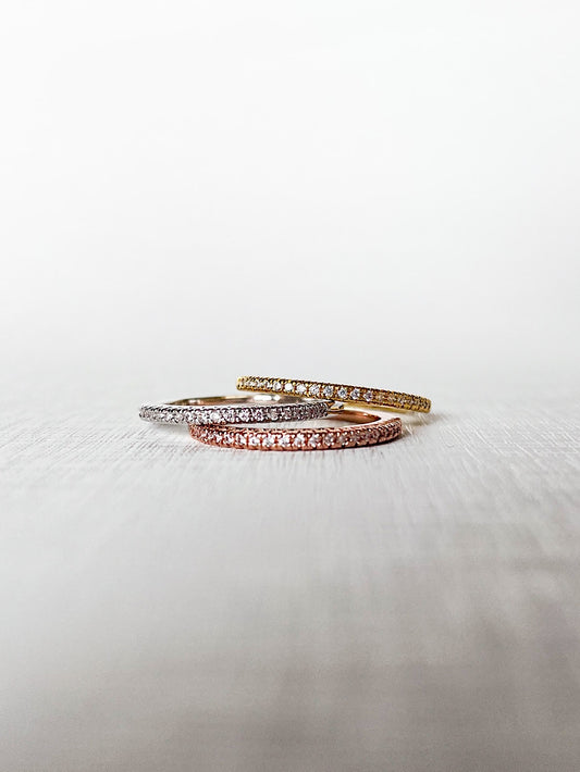 Anillo trío rivier con circones