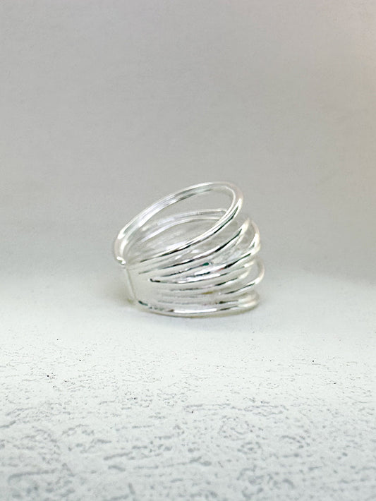 Anillo varias filas entrelazadas regulable