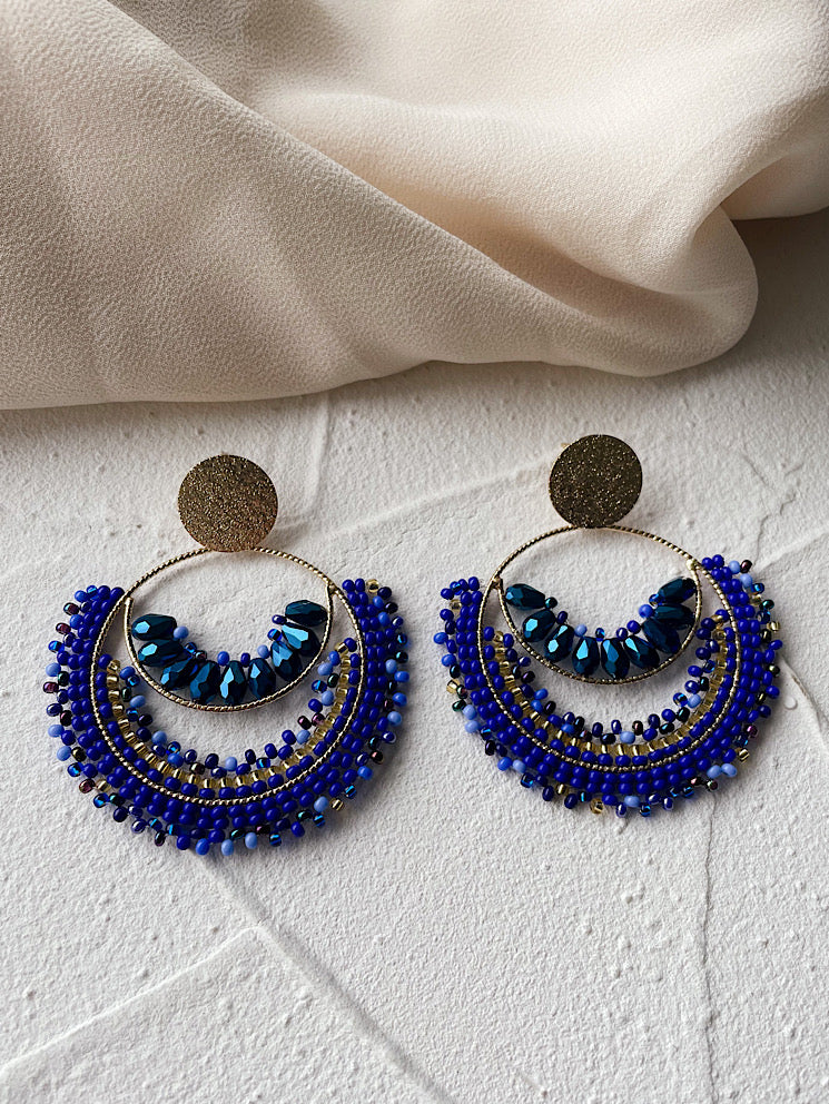 Aretes argollas muranos y mostacillas