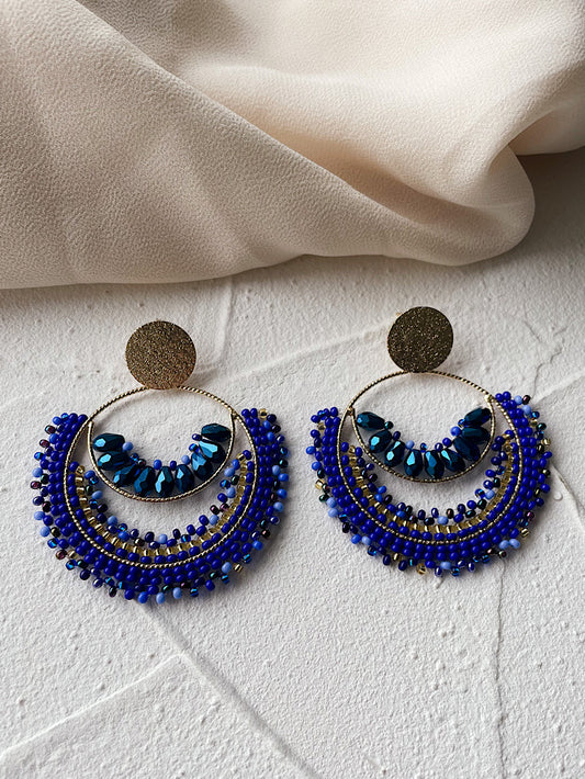 Aretes argollas muranos y mostacillas