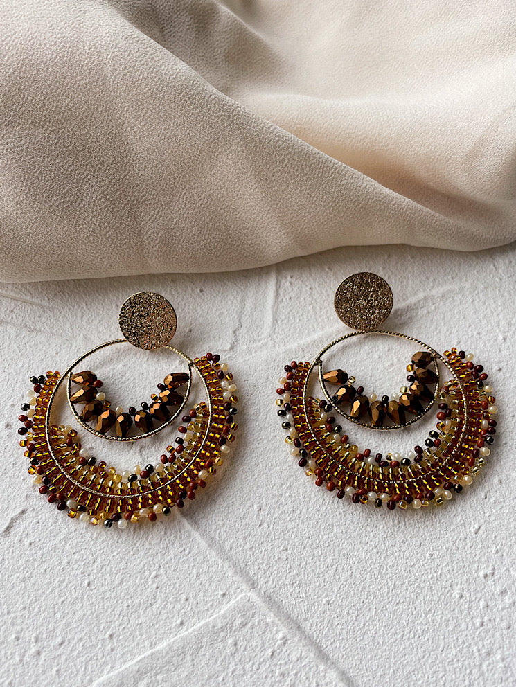 Aretes argollas muranos y mostacillas