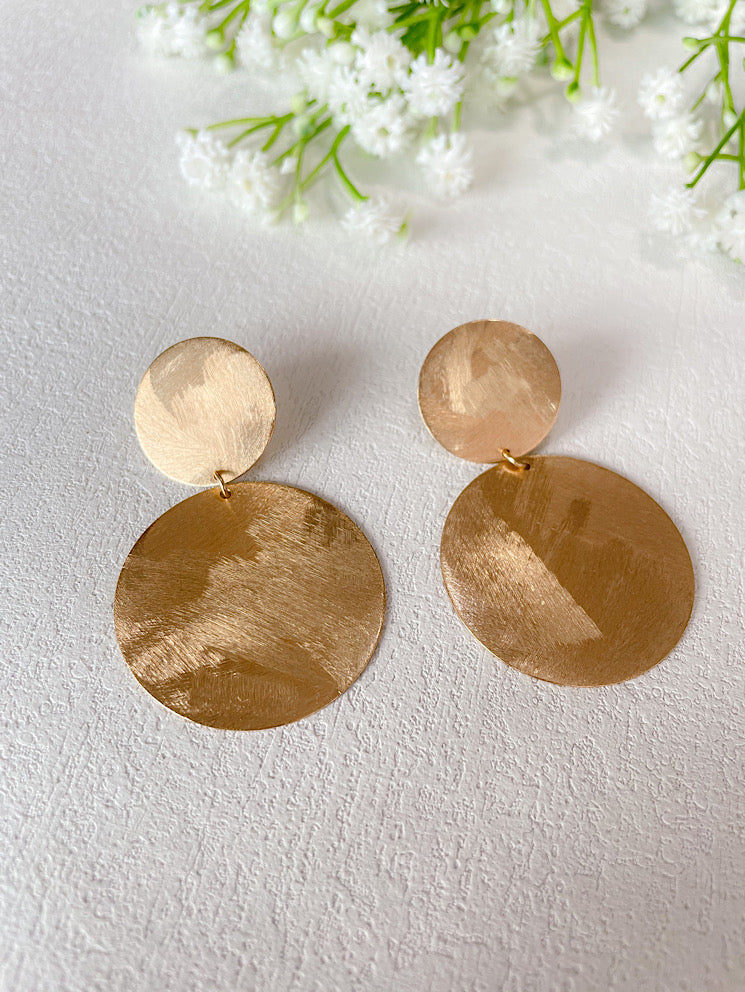 Aretes 2 círculos satinados en degradé