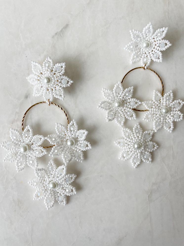 Aretes 4 flores grandes