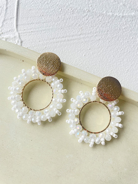 Aretes argolla con muranos alrededor chicos