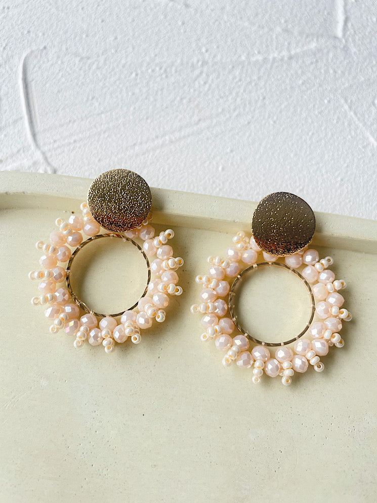 Aretes argolla con muranos alrededor chicos