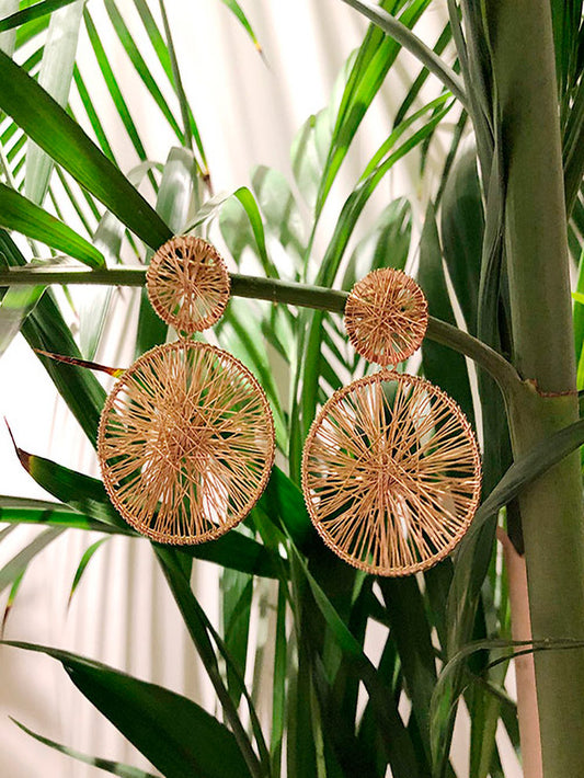 Aretes 2 círculos telaraña en degradé