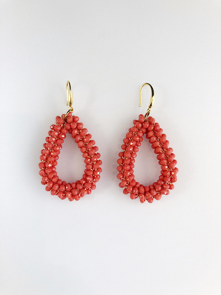 Aretes gota con muranos lacre
