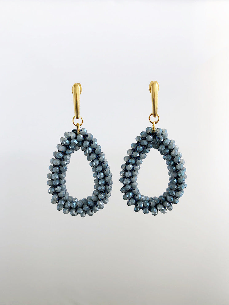 Aretes gota con muranos lacre