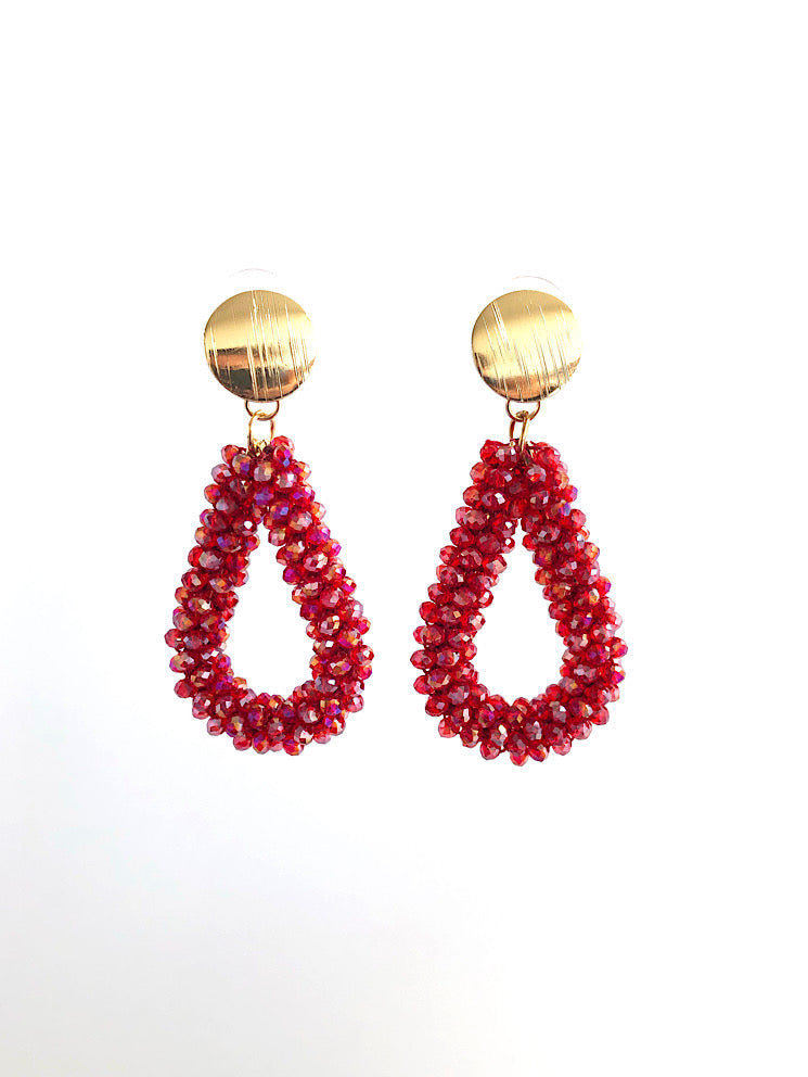 Aretes gota con muranos lacre