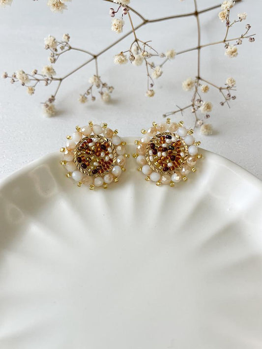 Aretes pegados círculo con muranos y mostacillas