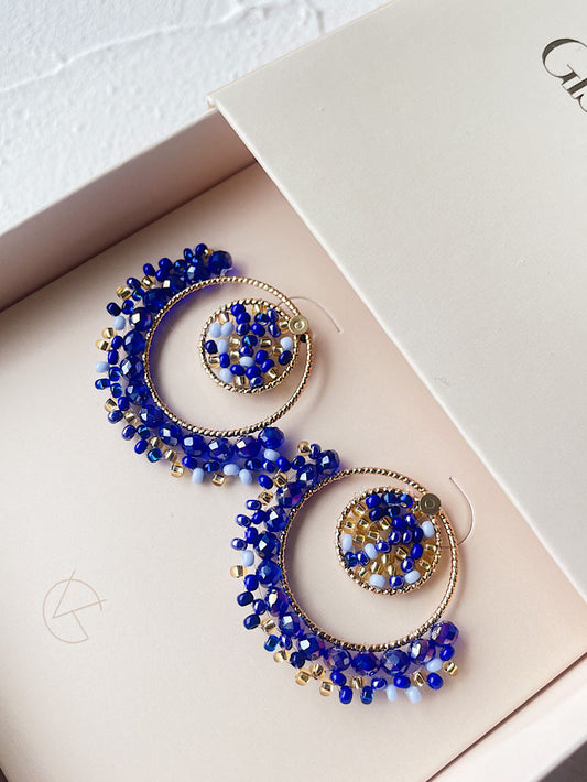 Aretes pegados círculo con muranos y mostacillas