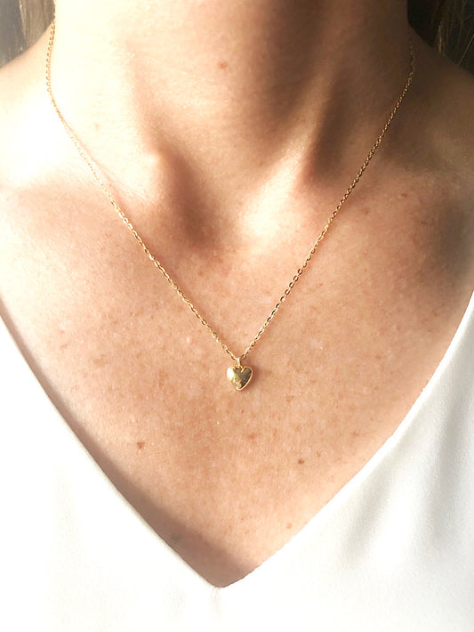 Cadena con dije corazón bombeado chico