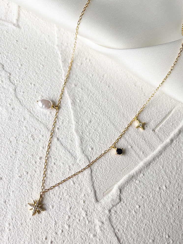 Cadena estrellas y perla