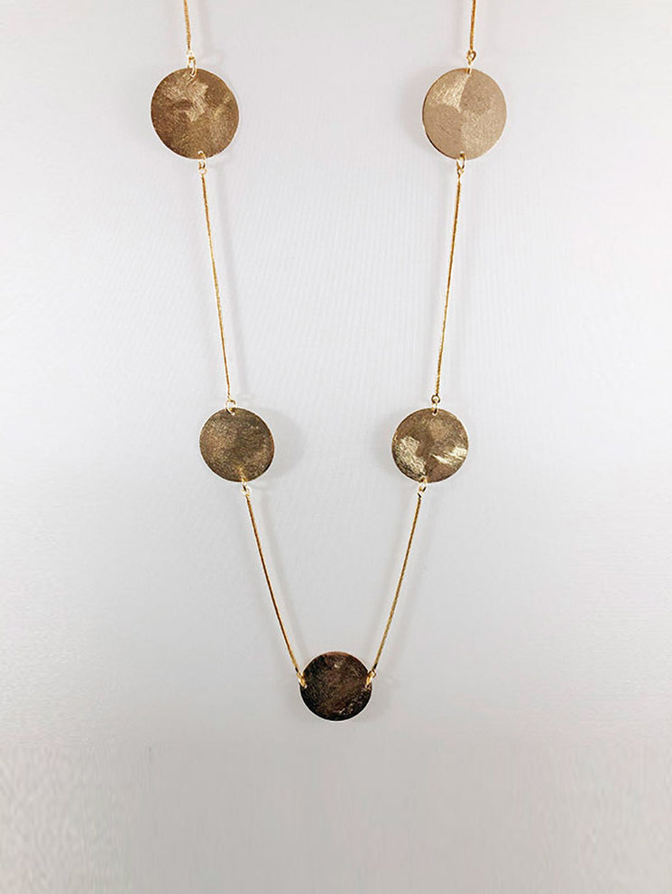 Collar largo cola de ratón con círculos satinados