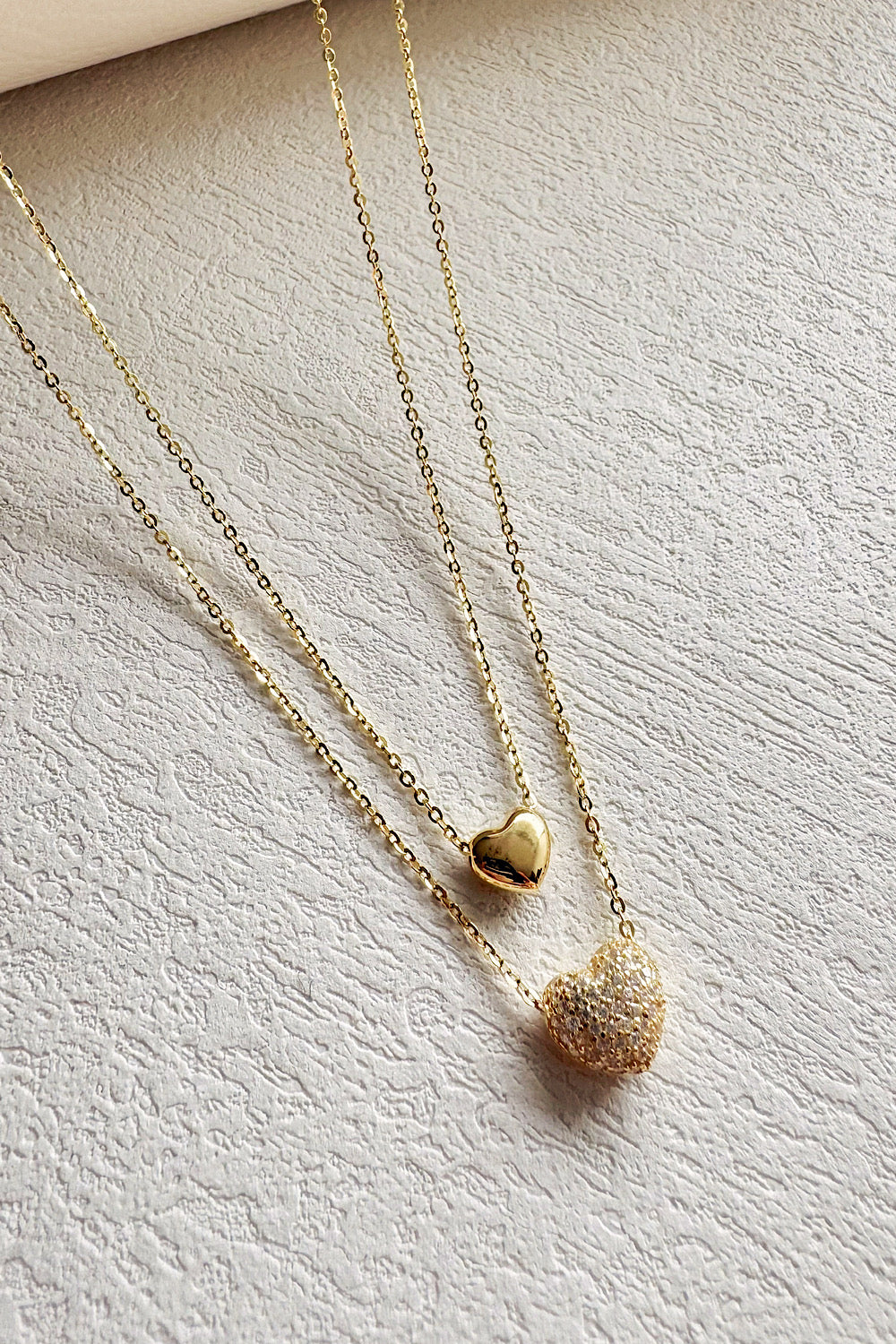 Collar doble cadena corazón