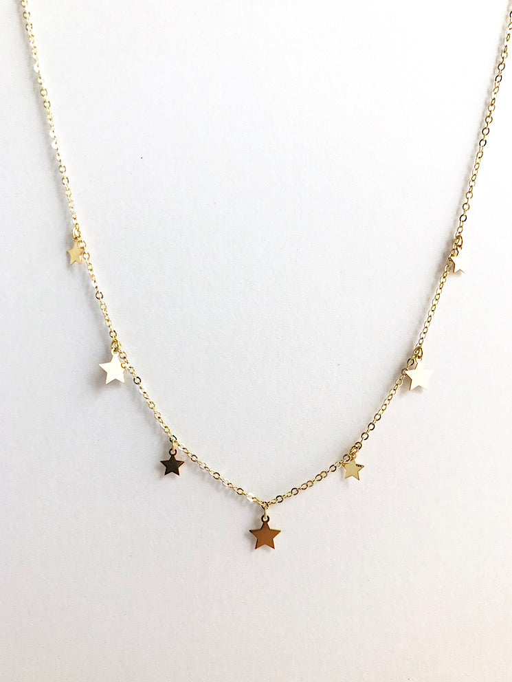 Collar 7 estrellas lisas