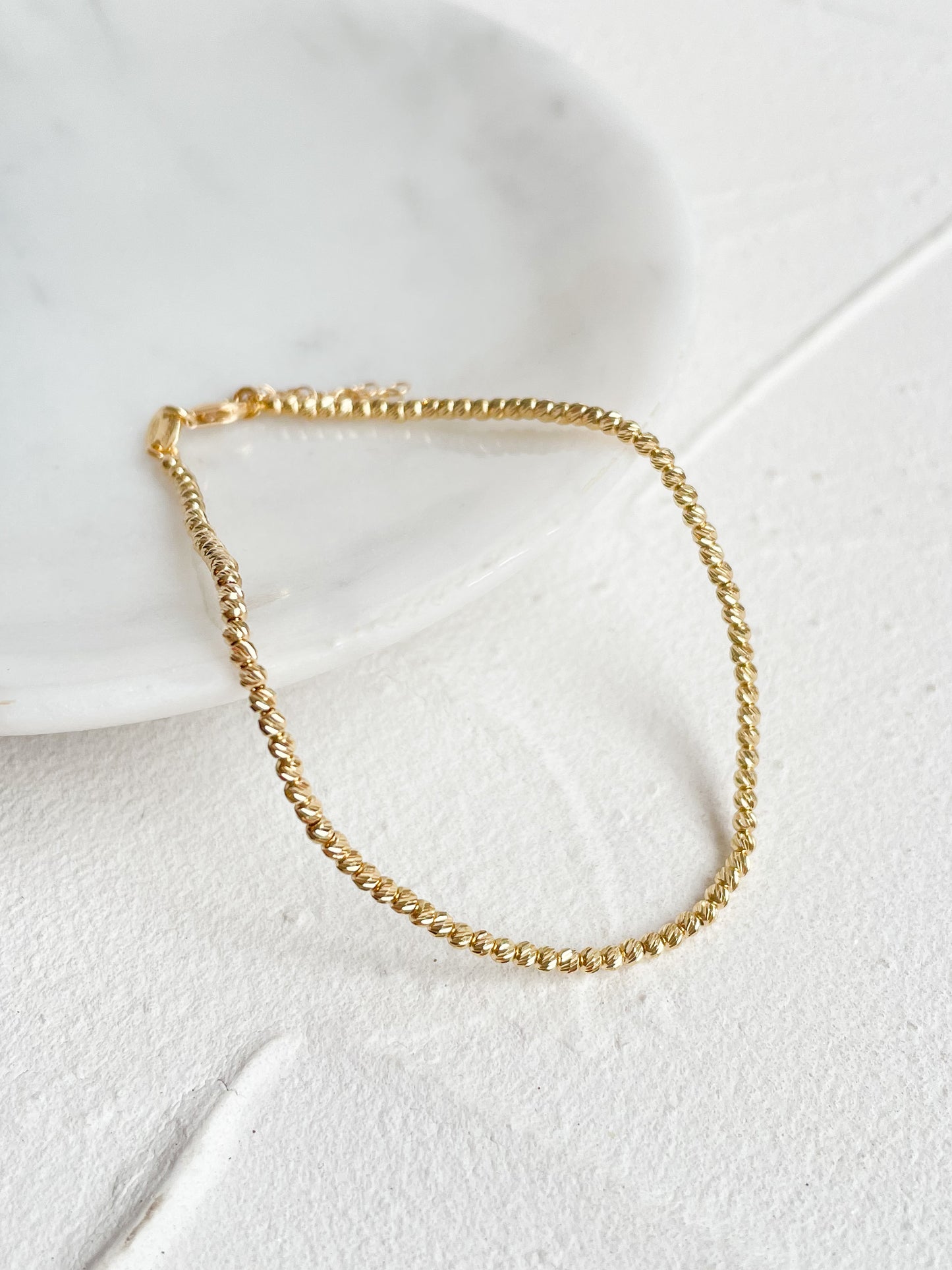 Pulsera bolitas facetadas 2mm