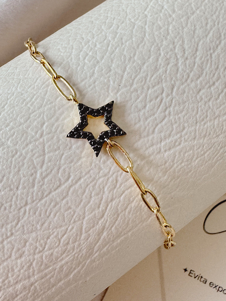 Pulsera paper clip y estrella calada