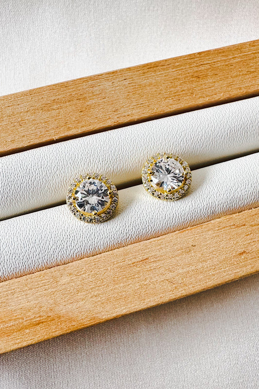 Aretes pegados circón con circones alrededor