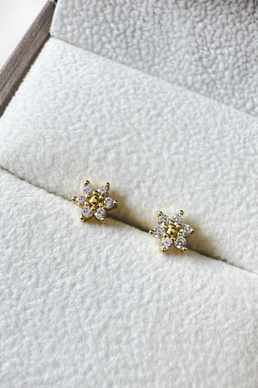 Aretes pegados roseta con seguro de bebé