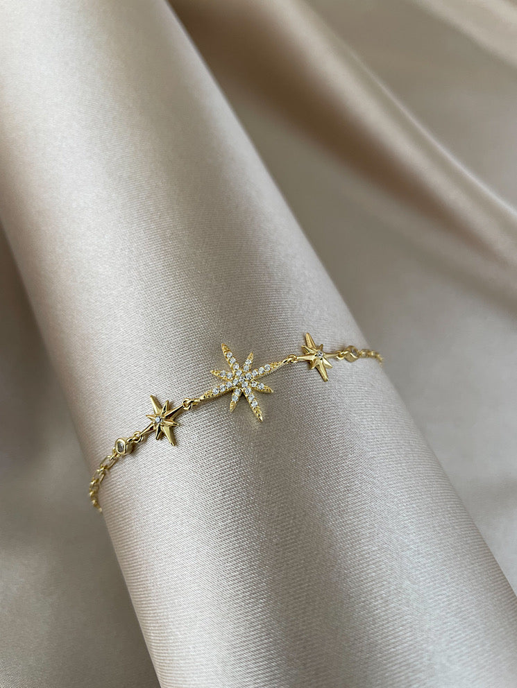 Pulsera 3 estrellas con circones