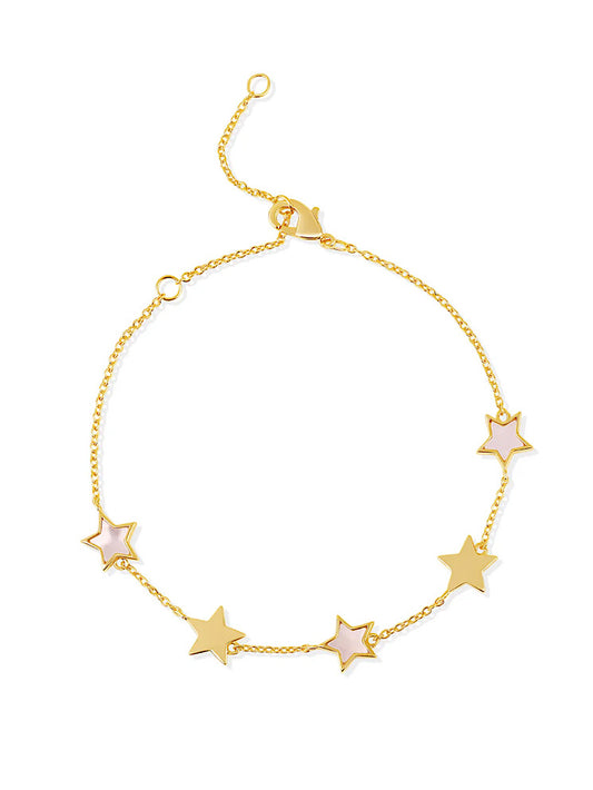 Pulsera 5 estrellas con nácar