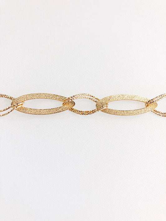 Pulsera argollas oval satinadas con diamantadas