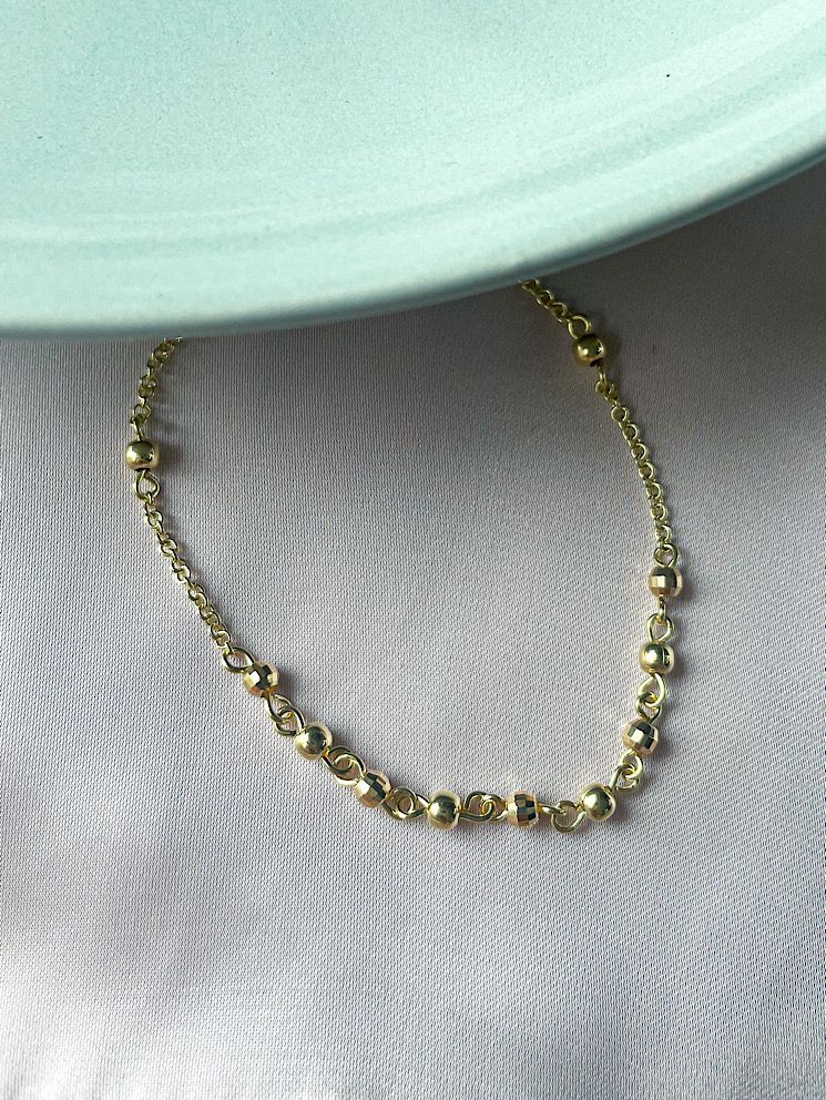 Pulsera cadena con bolitas lisas y bolitas facetadas