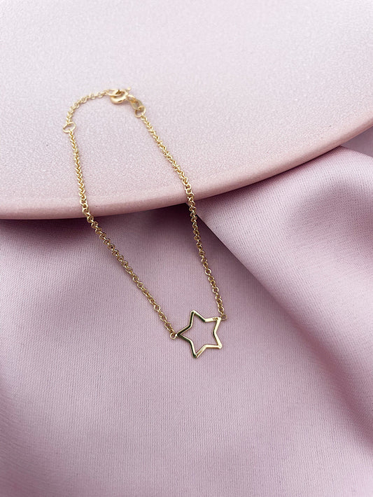 Pulsera cadena con dije estrella calada