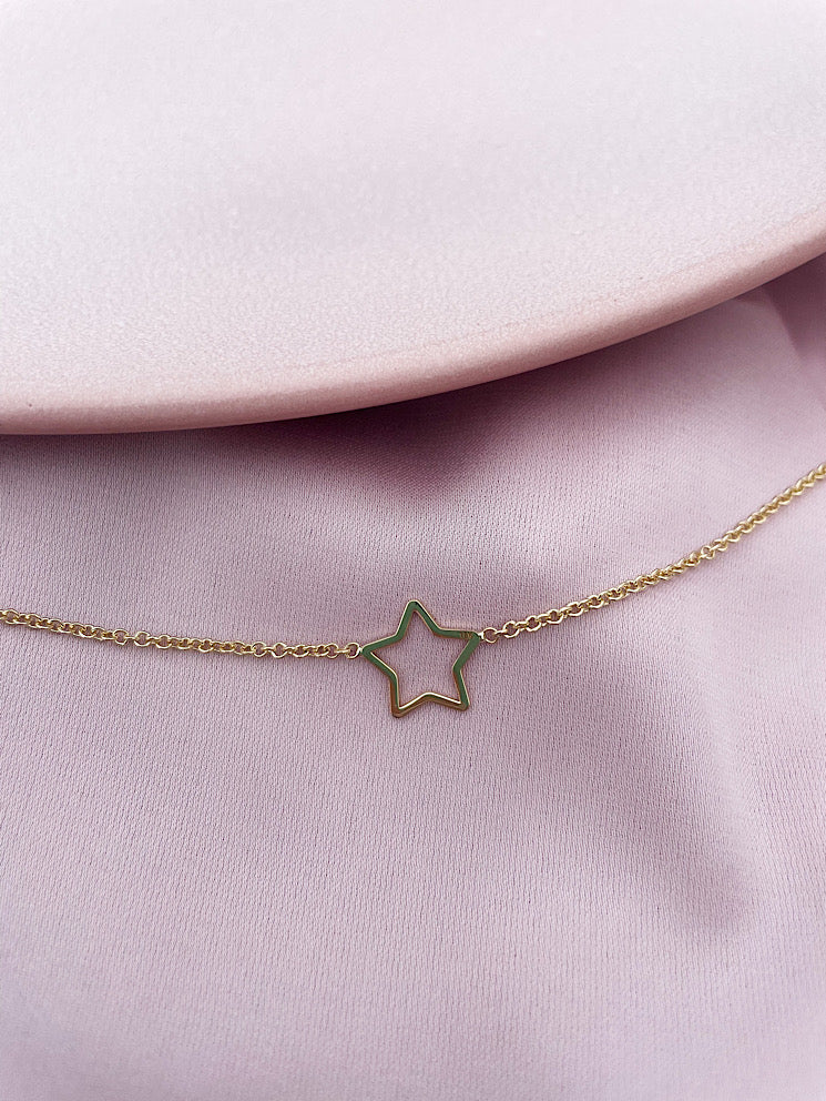 Pulsera cadena con dije estrella calada