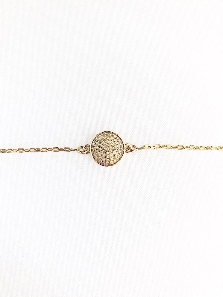 Pulsera dije círculo con circones