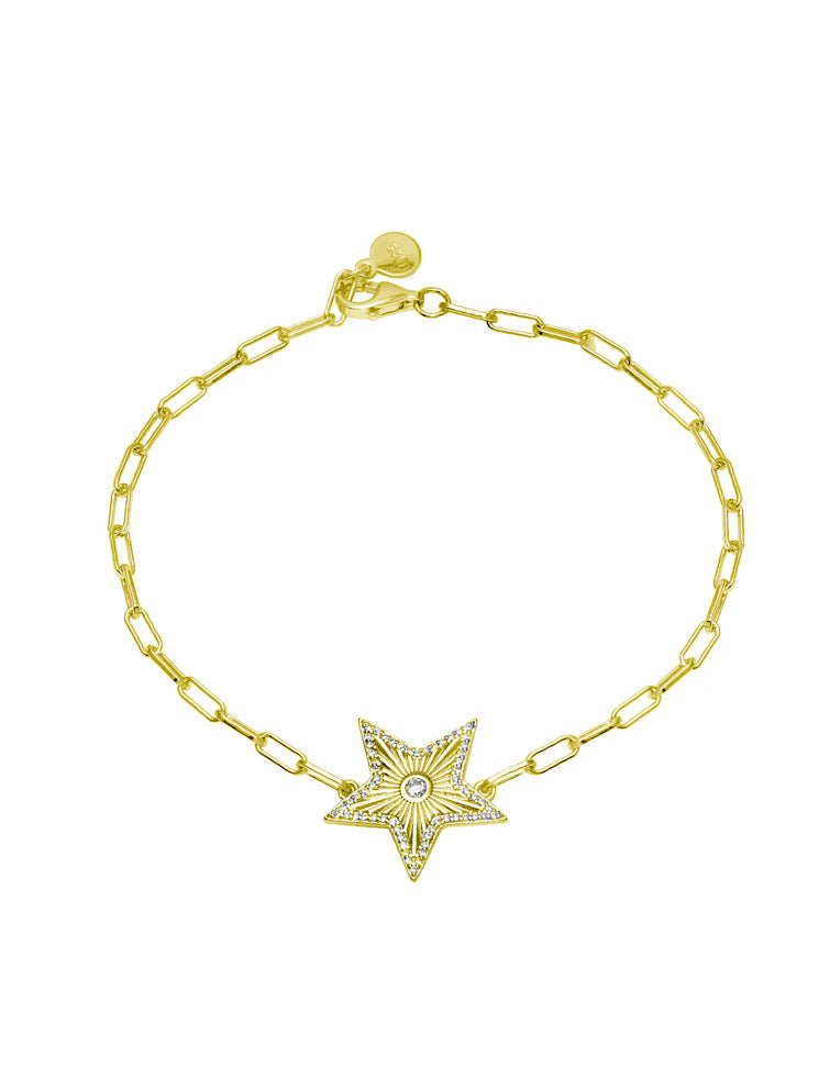 Pulsera paper clip con dije estrella
