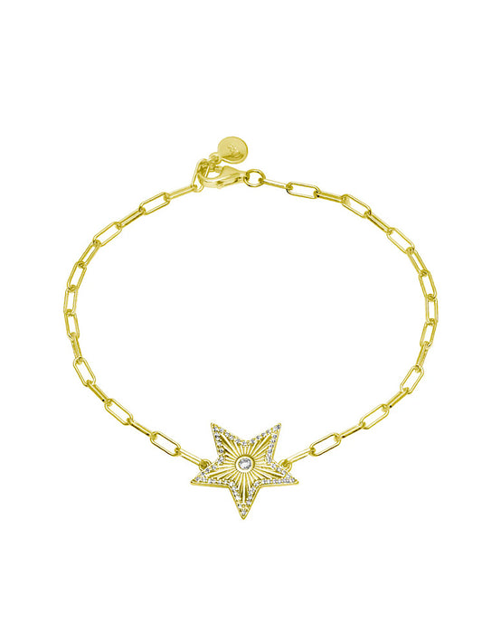 Pulsera paper clip con dije estrella