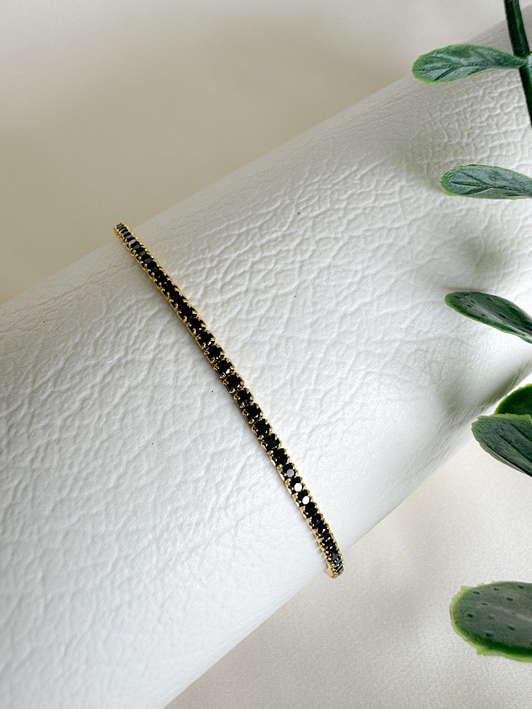 Pulsera tenis con circones negros 1.6mm