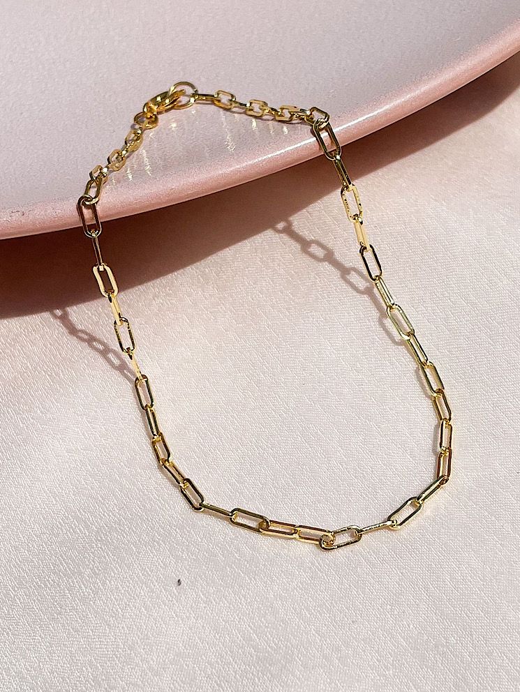 Tobillera paper clip delgada