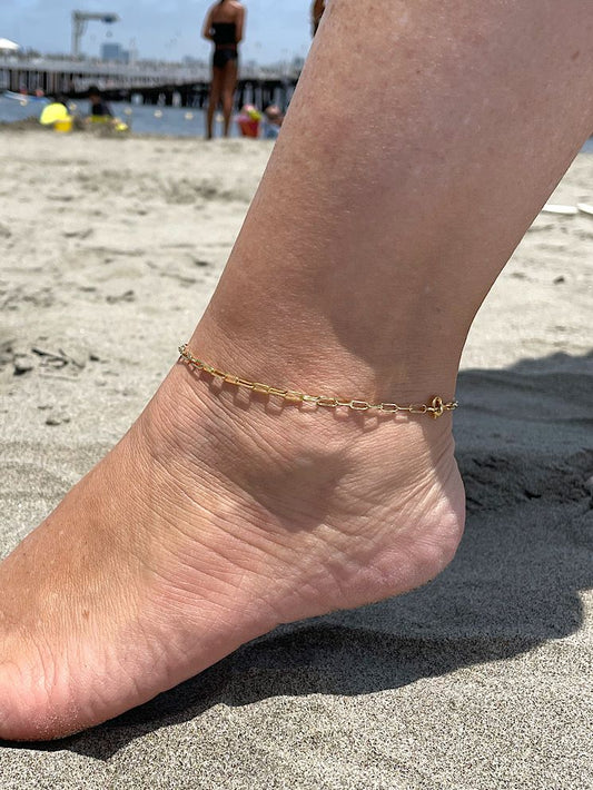 Tobillera paper clip delgada