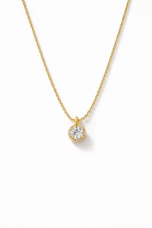 Cadena con dije circón con circones alrededor