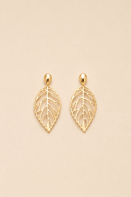 Aretes hoja calada
