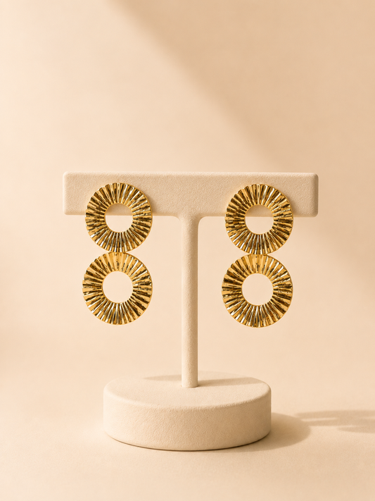 Aretes 2 argollas texturadas