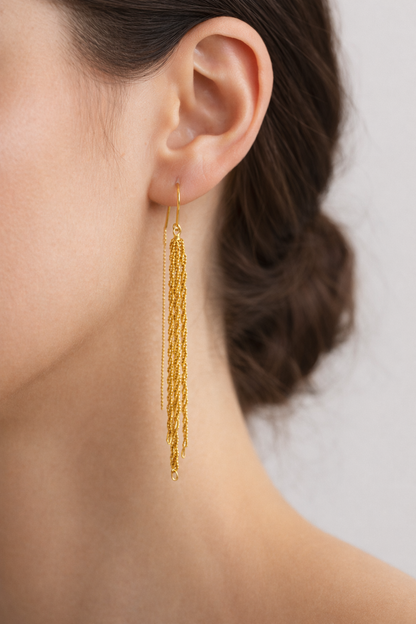 Aretes cadenas entorchadas