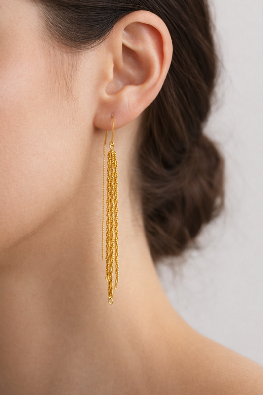 Aretes cadenas entorchadas