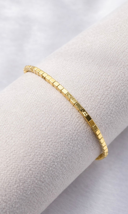Pulsera cola de ratón con tubitos satinados