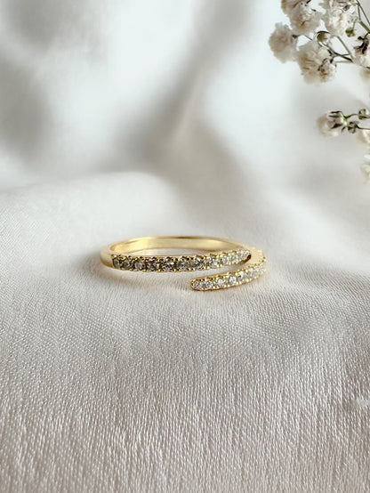 Anillo espiral 1 fila con circones regulable
