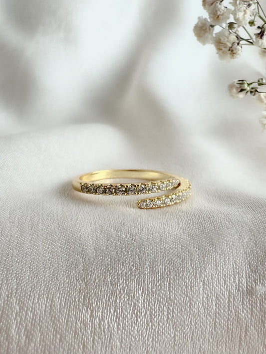 Anillo espiral 1 fila con circones regulable
