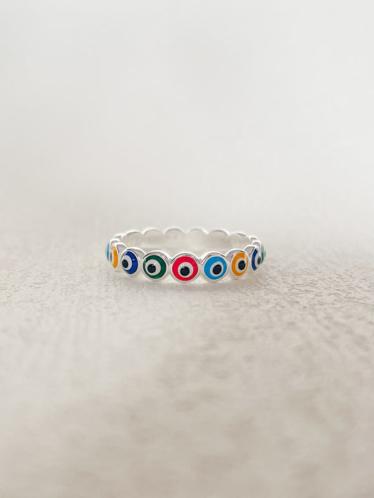 Anillo ojos turcos de colores