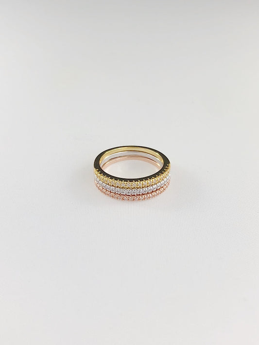Anillo trío rivier con circones